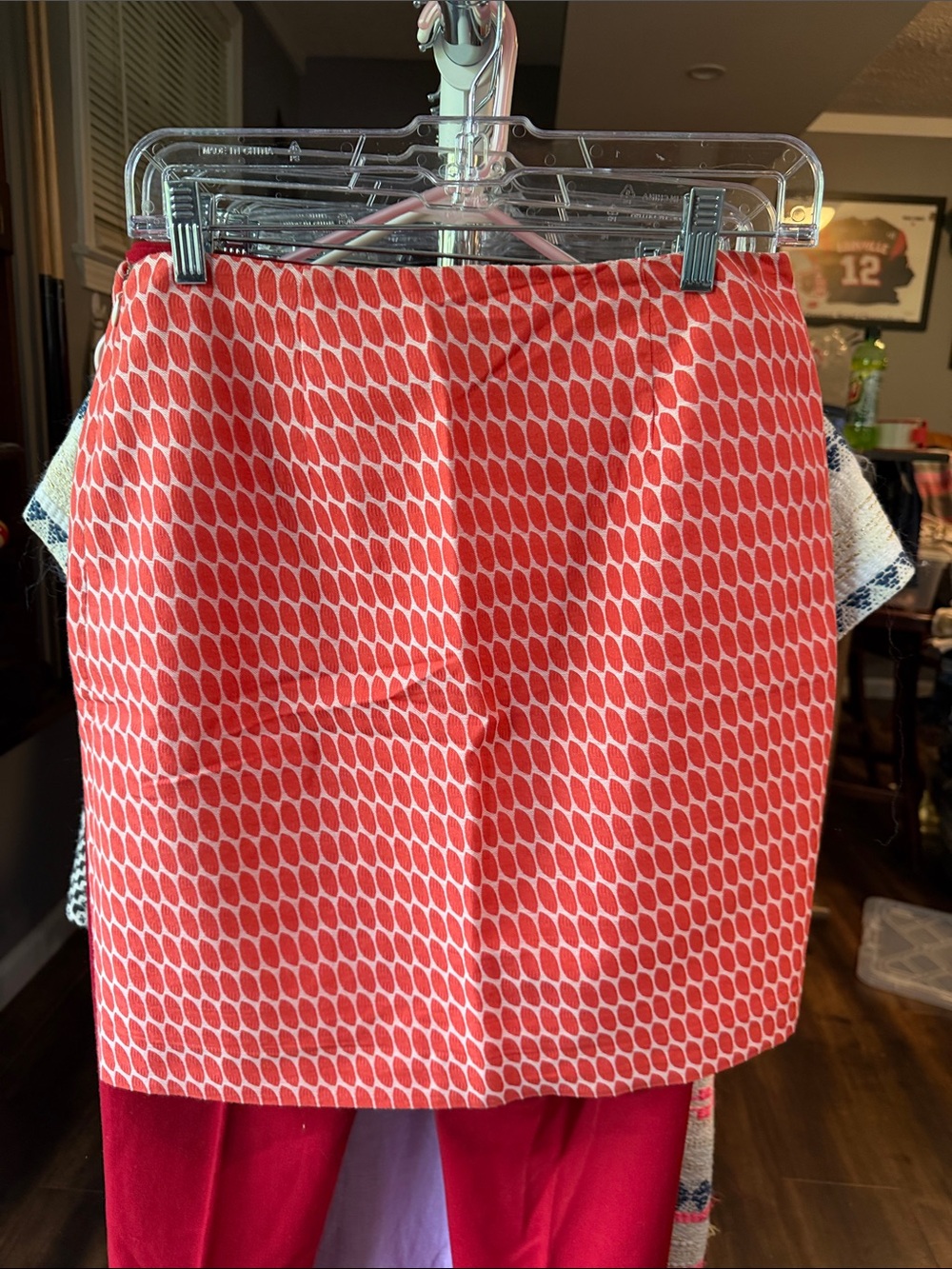 Women's Orange Patterned Mini Skirt